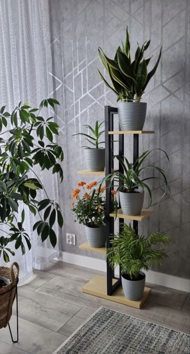 Kwietnik 5-poziomowy metalowy stojak na doniczki rośliny kwiaty