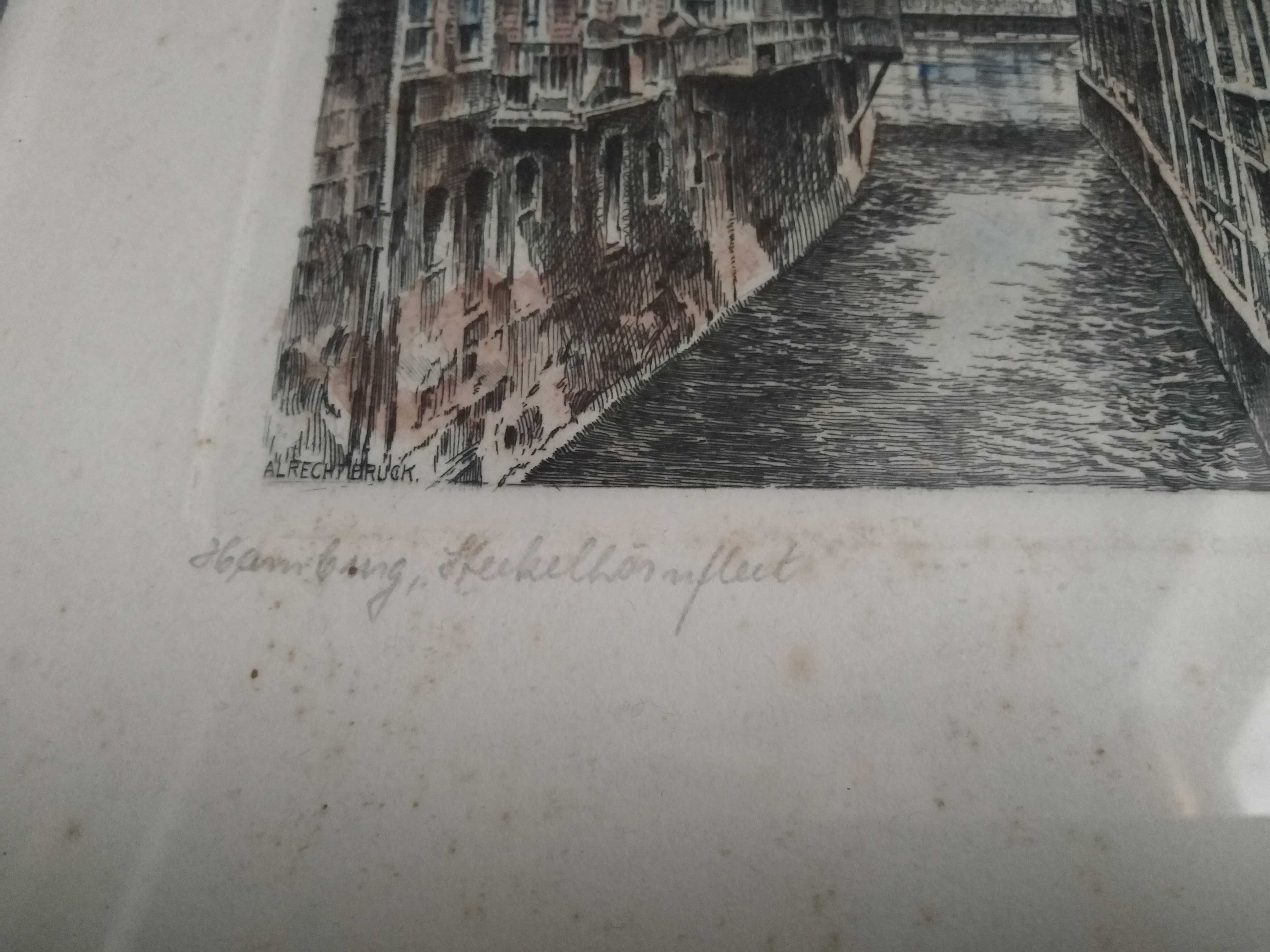 Stary Obraz Richard Böhre Hamburg Steckelhörnfleet  Kunsthandel