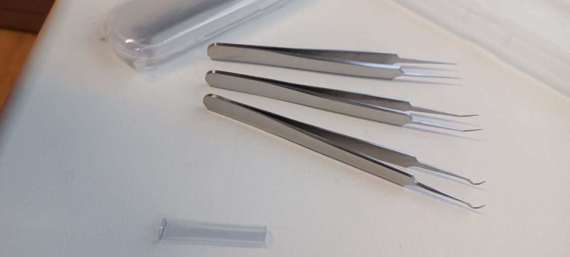 Nowe 2 x 3 szt zestawy penset do rzęs