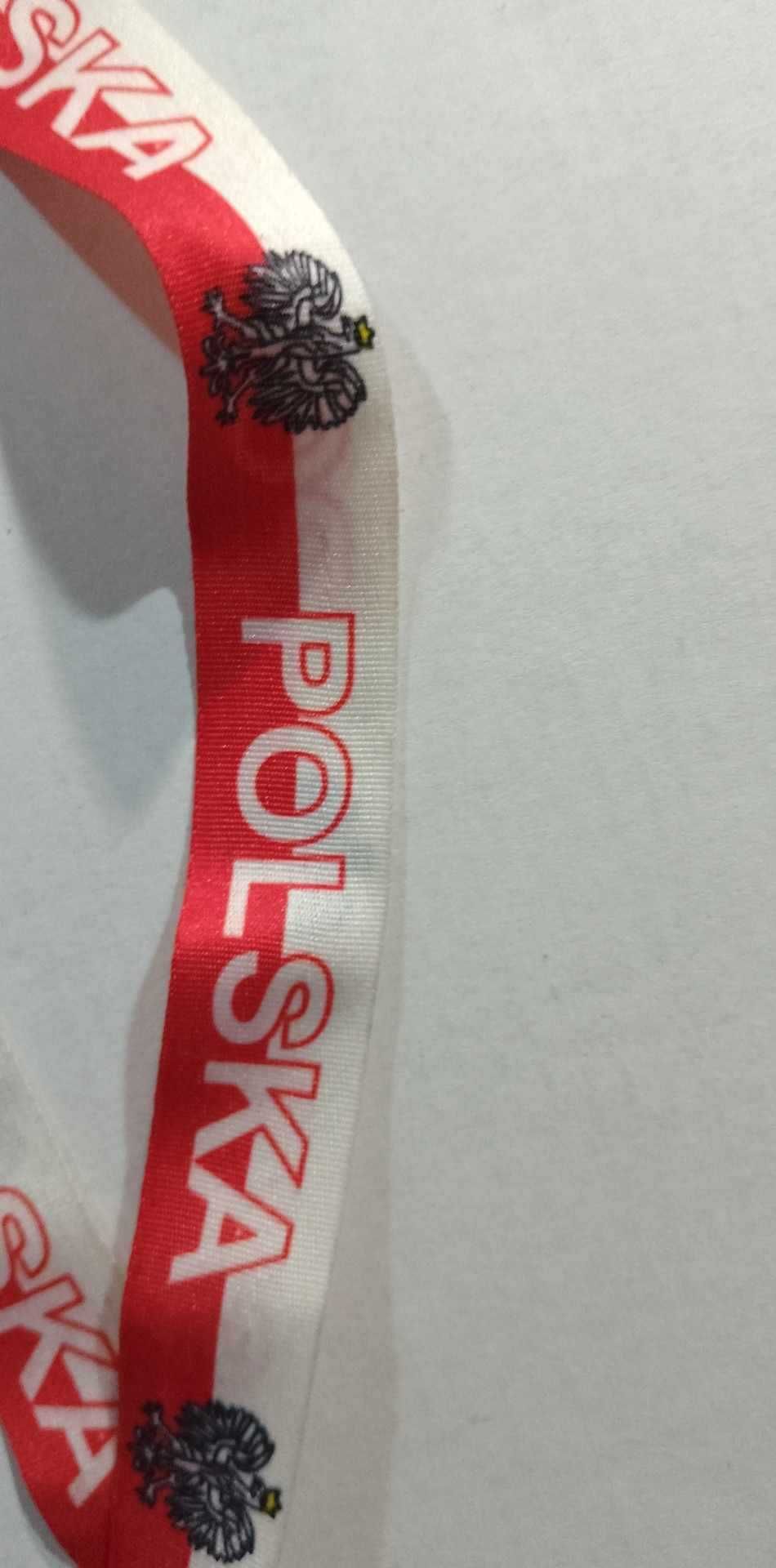 Smycz do kluczy biało - czerwona Polska długa 52 cm