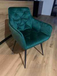 Zielone welurowe fotele/krzesła NOWE