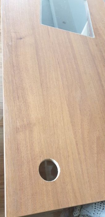 OKAZJA: owalne biurko, lada - szyba w blacie, szafka TV i gratis salon