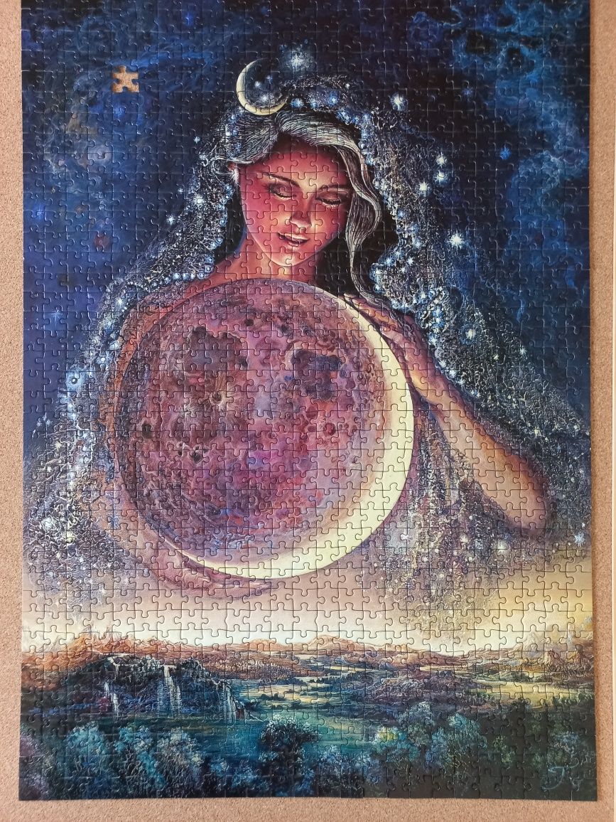 Puzzle Art Puzzle 1000 neon Wall Moon Goddess