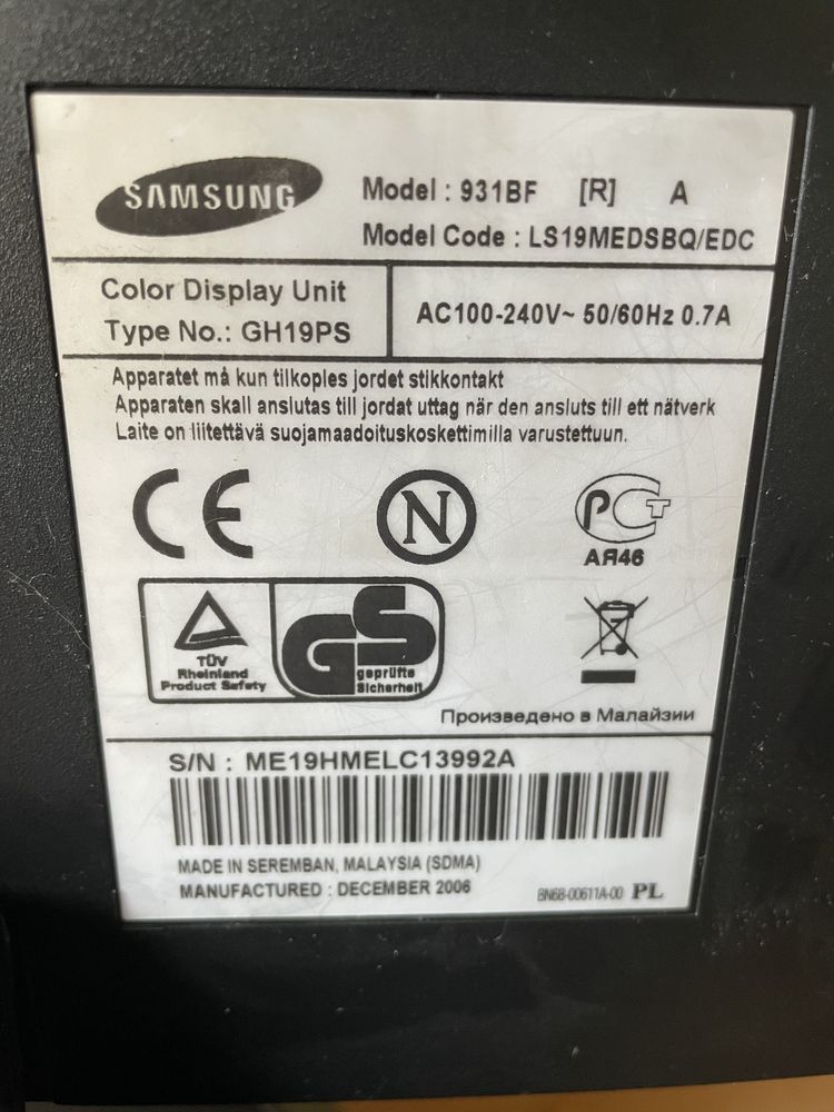 OKAZJA!!! Monitor Samsung 19”