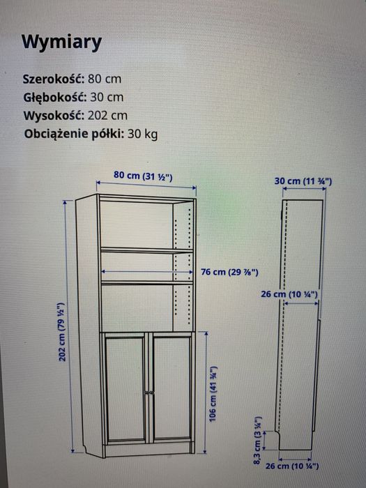 Regał Billy IKEA okleina dębowa 80x202 cm