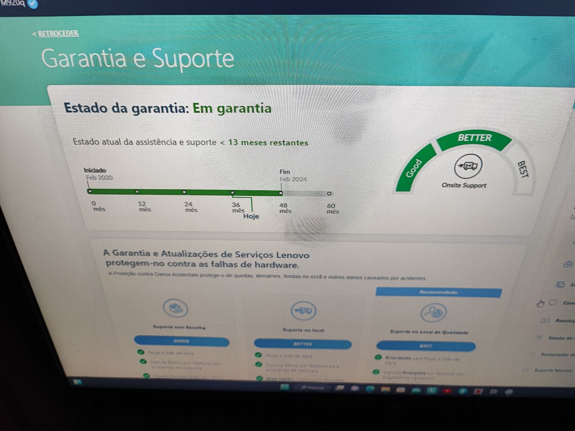 (PC+Monitor) Mini PC Lenovo M920q - USADO como novo - WINDOWS 11 LIC.