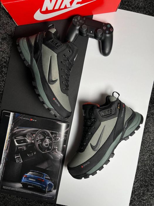 Чоловічі кросівки найк на хутрі Nike Rivah Fur Khaki Black [41-46]