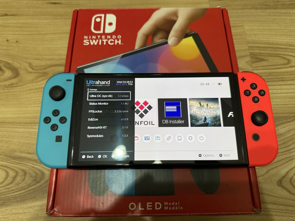 Przerobiona Nintendo Switch Oled 256gb CFW Atmosphere Picofly RP2040