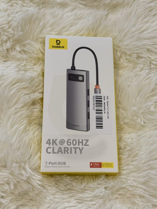 Koncentrator Baseus USB C 7 w 1 z 4K60Hz HDMI, 100W PD