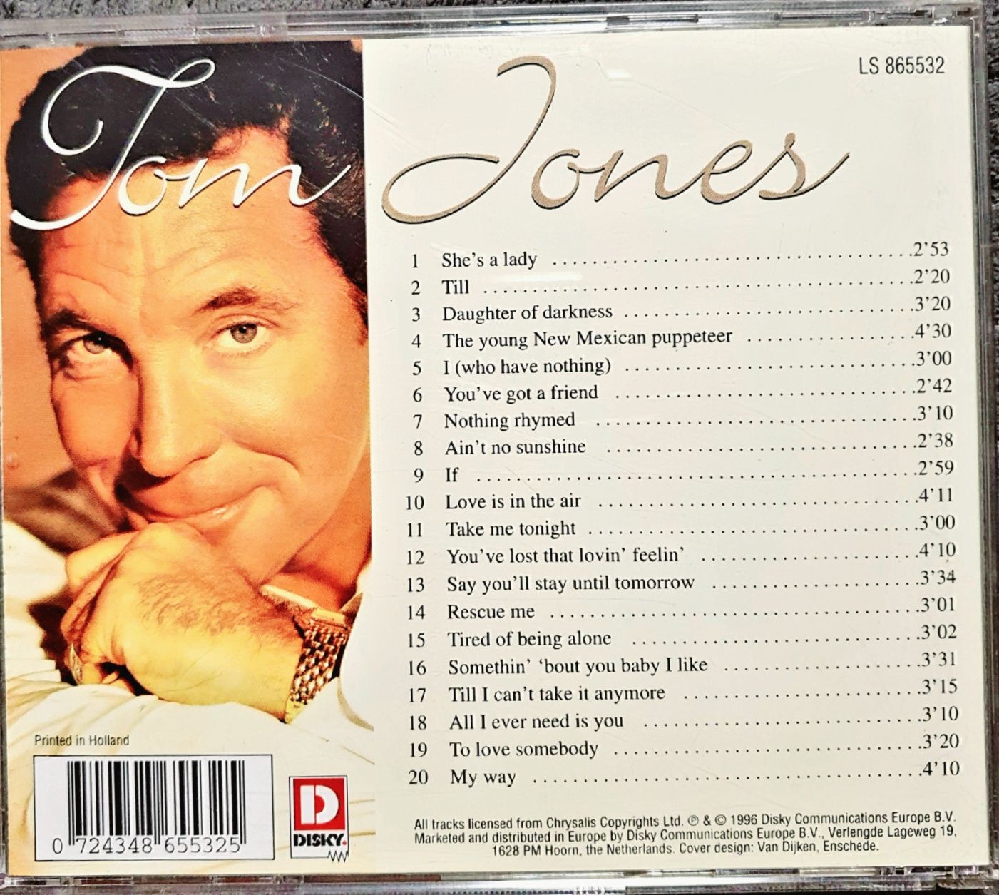 Tom Jones - 20 great love songs. Płyta cd