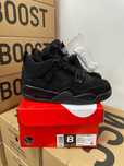 Кроссовки Nike Jordan 4 black cat / Джордан черные высокие 37 38 39 40