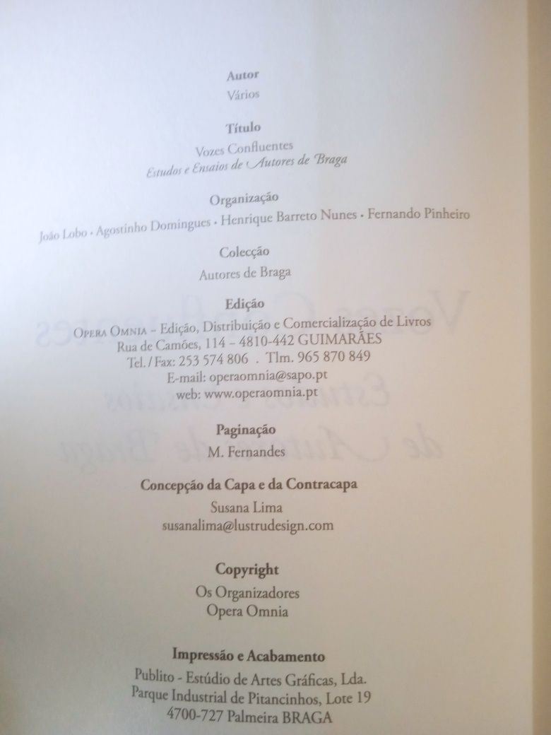 Vozes Confluentes - Autores de Braga