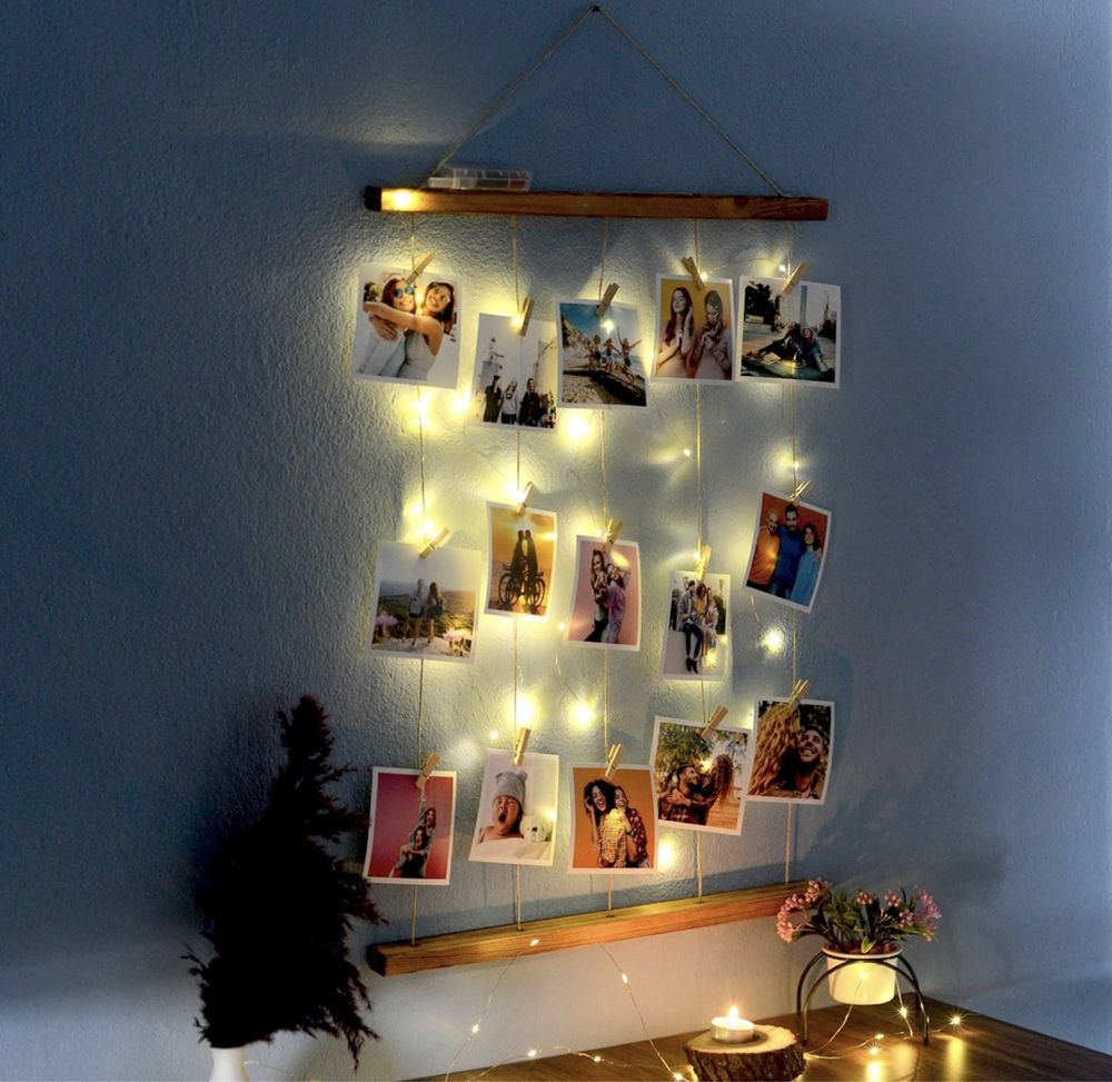 Ramki na wiele zdjęć, na ścianę,z oświetleniem LED.