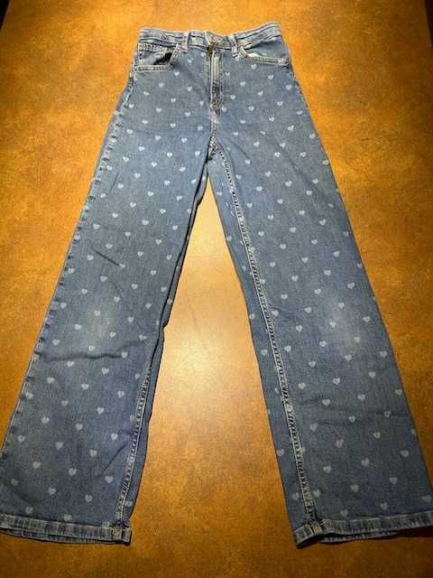 niebieskie spodnie jeans dżins H&M rozmiar 146