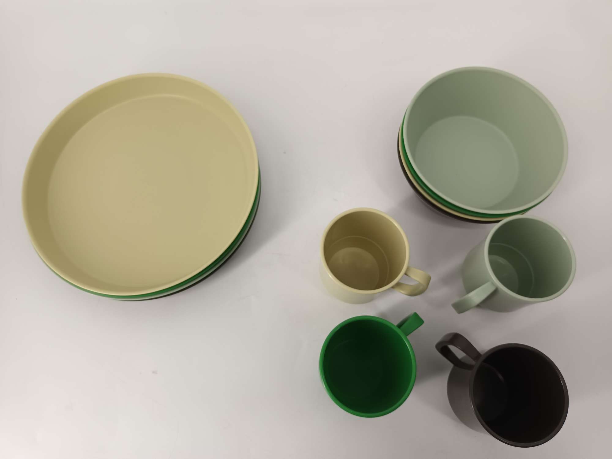 Greentainer Plastikowe, niezniszczalne zestawy zastawy stołowej, 12CS