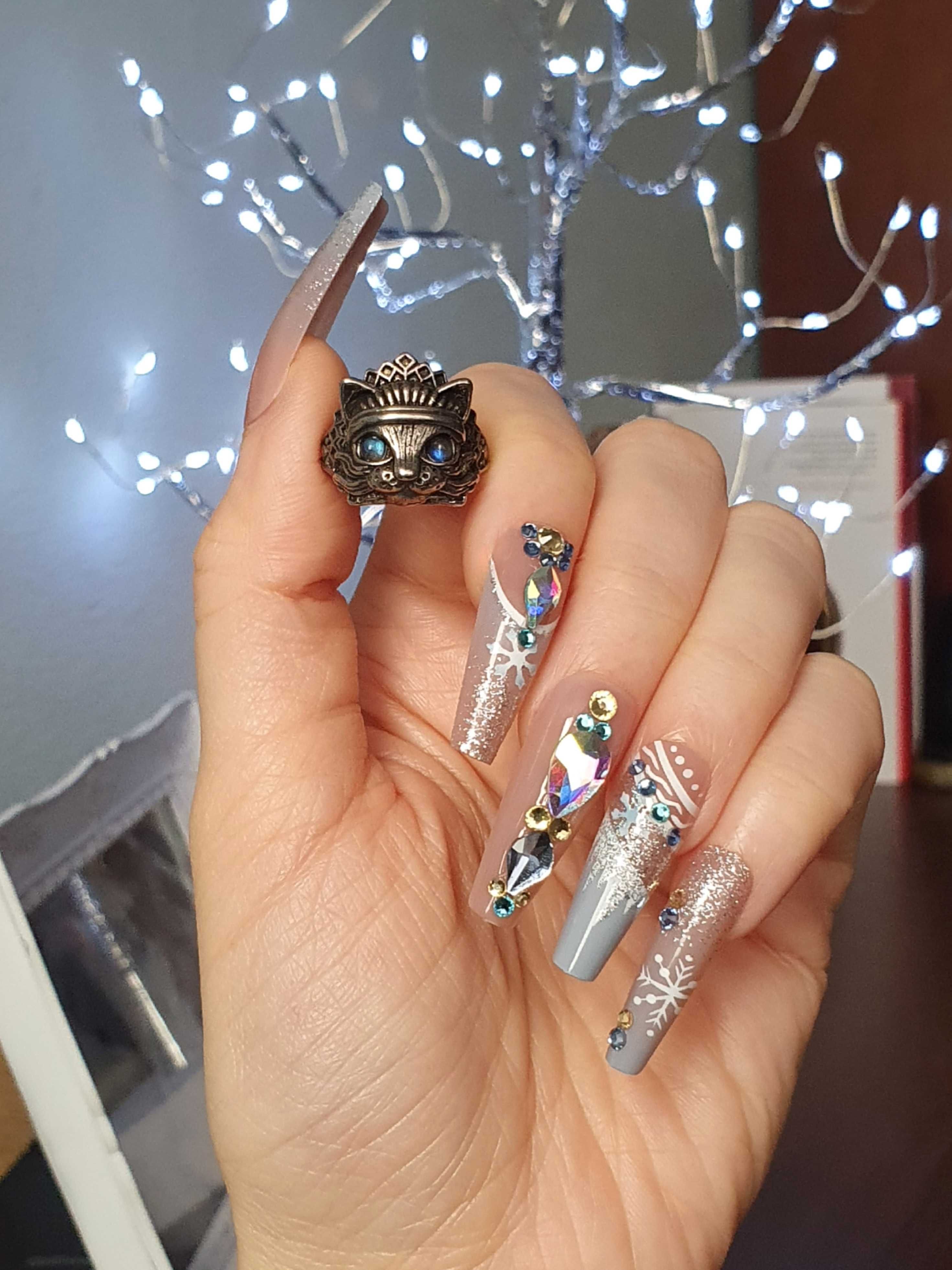 Anel gato com labradorita / labradorite azul (ajustável)