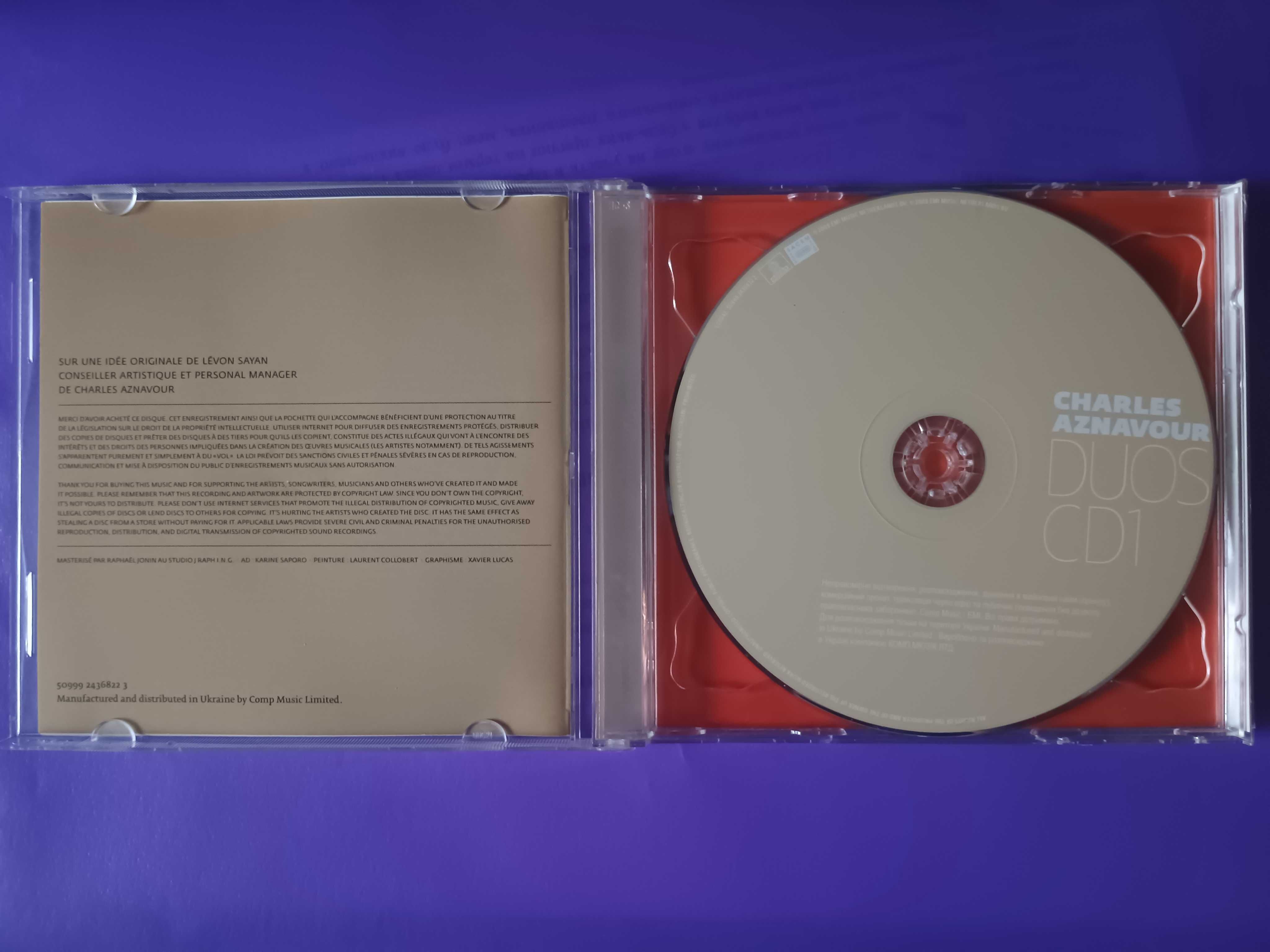Двойной CD диск Charles  Aznavour - Duos Шарль Азнавур Буклет