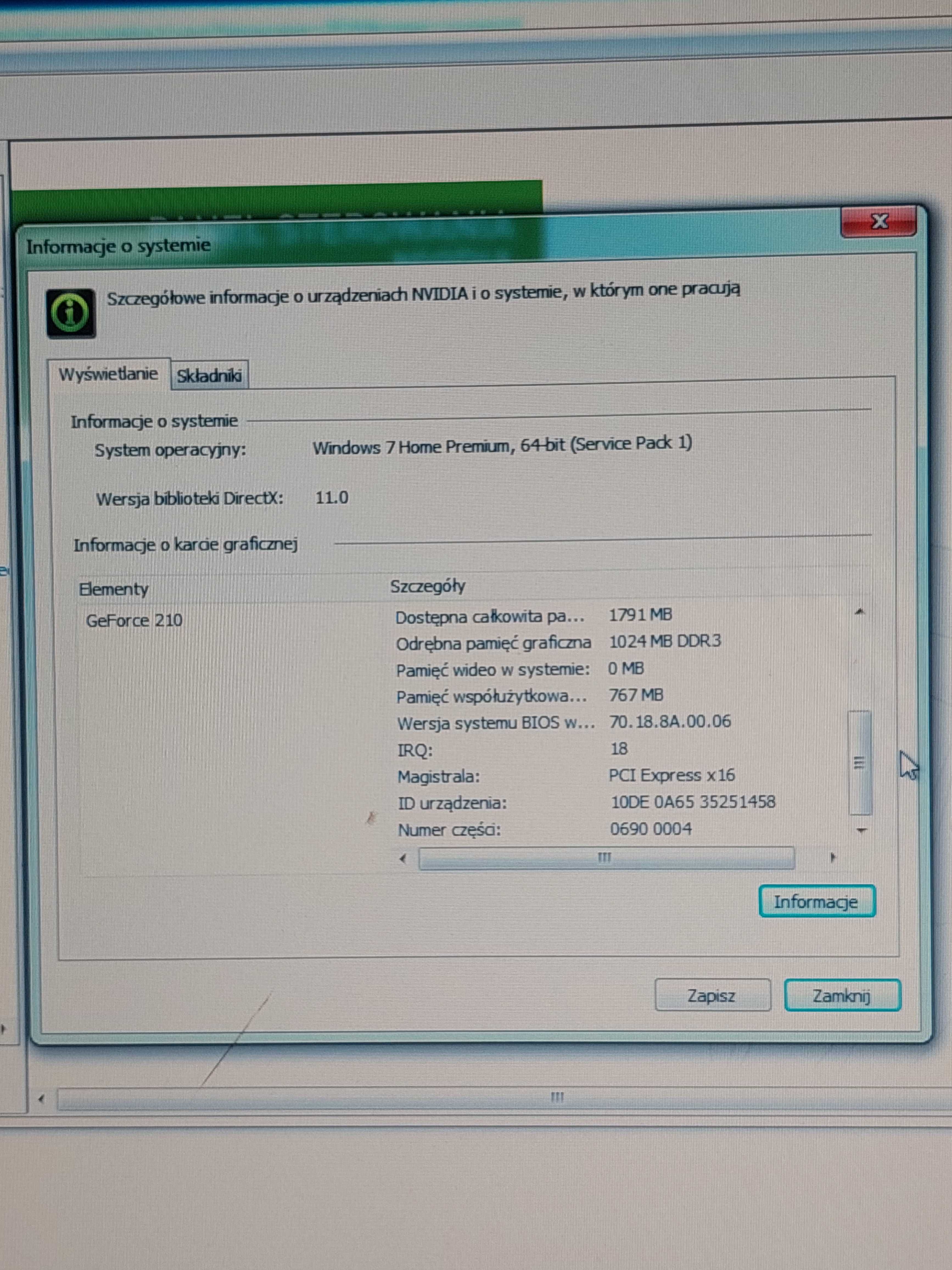 Komputer procesor AMD Athlon(tm) 64, Geforce 210, 2 GB RAM, HDD 320 GB