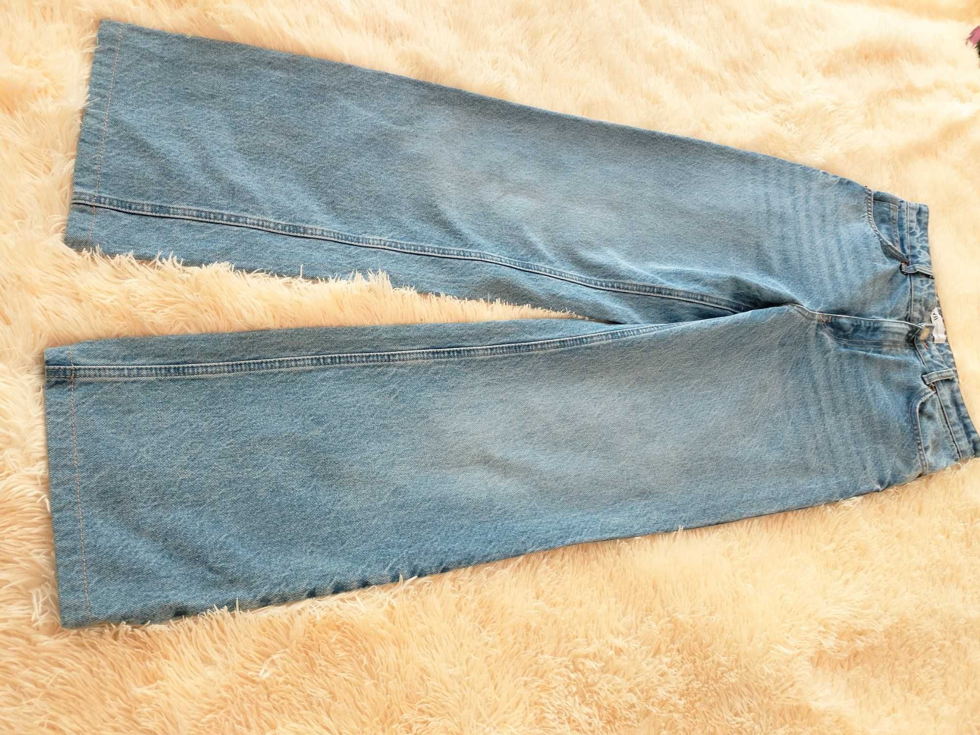 Zara джинси жіночі з високою посадкою та широкими штанинами