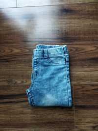 Spodnie jeansowe dżinsy dziewczęce z gumką w pasie
