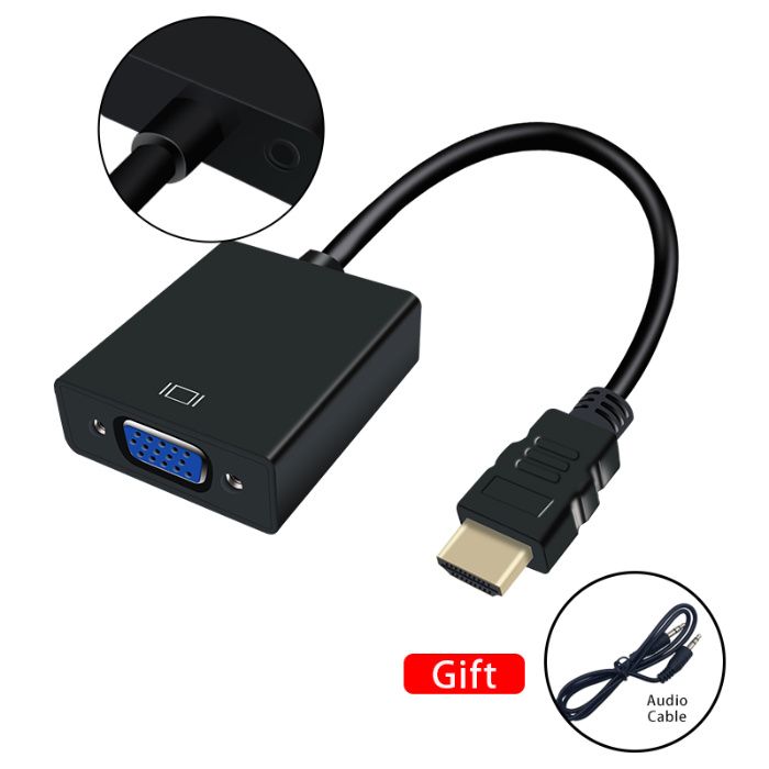 HDMI-VGA адаптер переходник конвертeр +аудио+питание HDMI2VGA Т2 TV PS