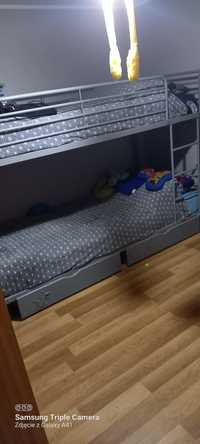 Łóżko piętrowe metalowe z 2szufladami