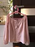 Bluzka Boho H&M S 36 rękaw 3/4, krótki fason kolor morelowy