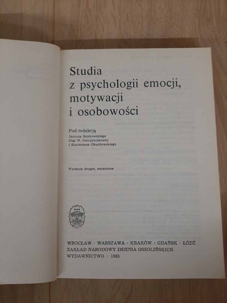 Studia z psychologii emocji, motywacji i osobowości - Janusz Reykowski