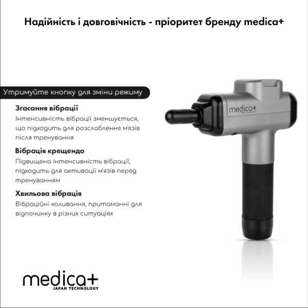 Массажер перкуссионный  6 для тіла та м'язів Medica+ MassHand Pro,
