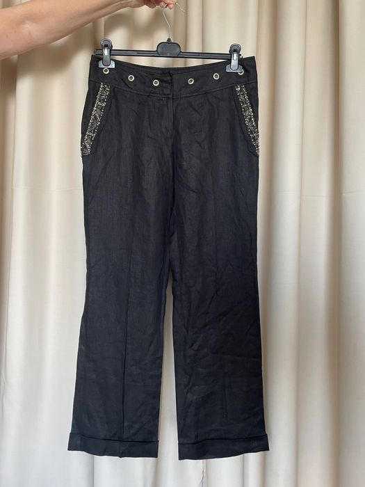 Брюки жіночі Cerruti  лляні чорні