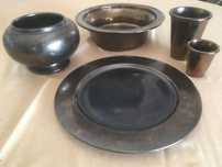 Sandra Rich conjunto cerâmica bronze dourado, 5 peças