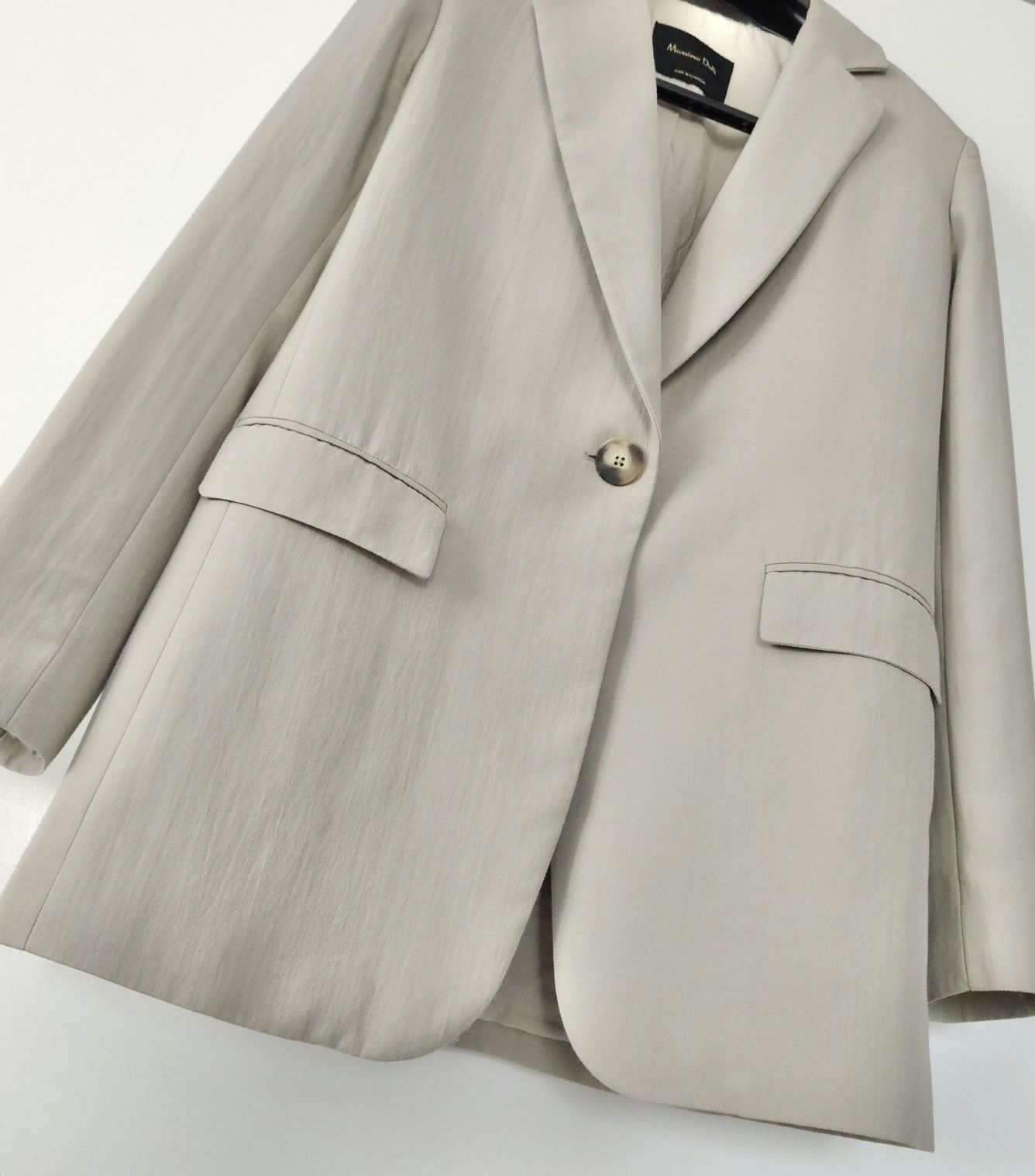 Garnitur damski Massimo dutti 38 M szary beżowy wiskozowy bawełniany