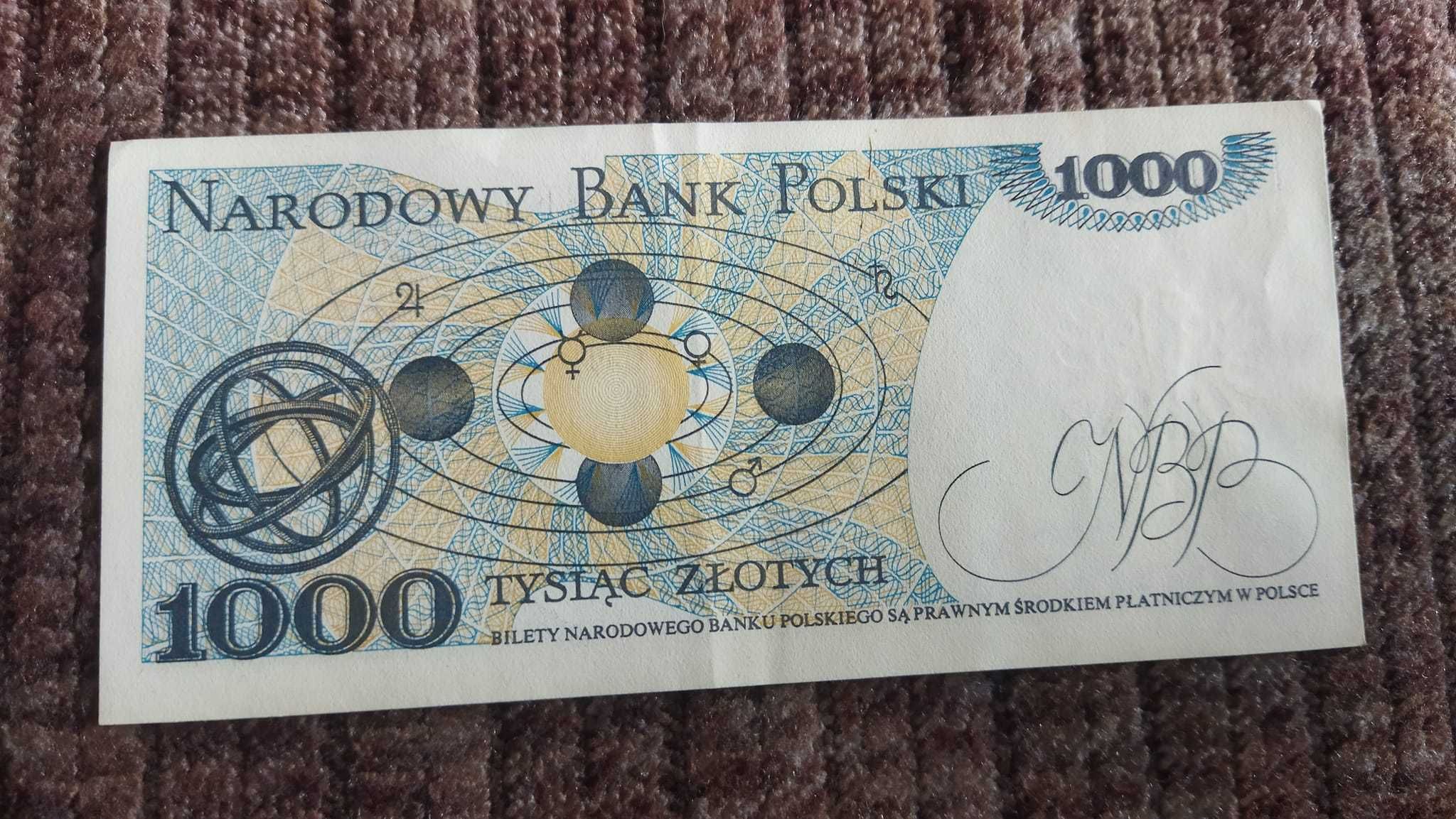Banknot PRL 1000 zł 1982 seria HL Nowy