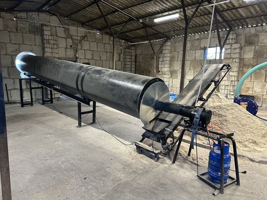 Suszarnia bębnowa gaz 30kw do trocin zboża kompletna linia
