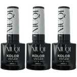3 x Niuqi Lakier Hybrydowy Uv/Led 5ml Biały Biel French Zestaw