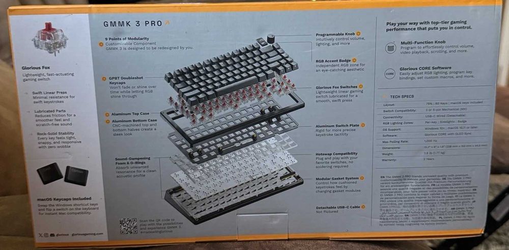 Glorious GMMK 3 Pro 75% Mechanical Gaming Keyboard