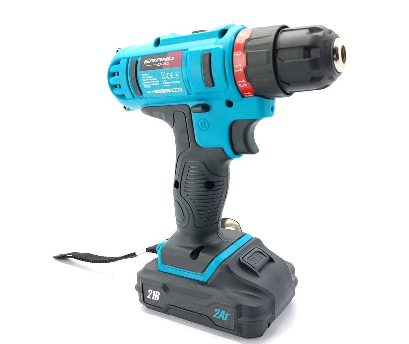 Акумуляторний шурупокрут, дриль-шуруповерт Grand ДА-21Li  (21В, 2 АКБ)