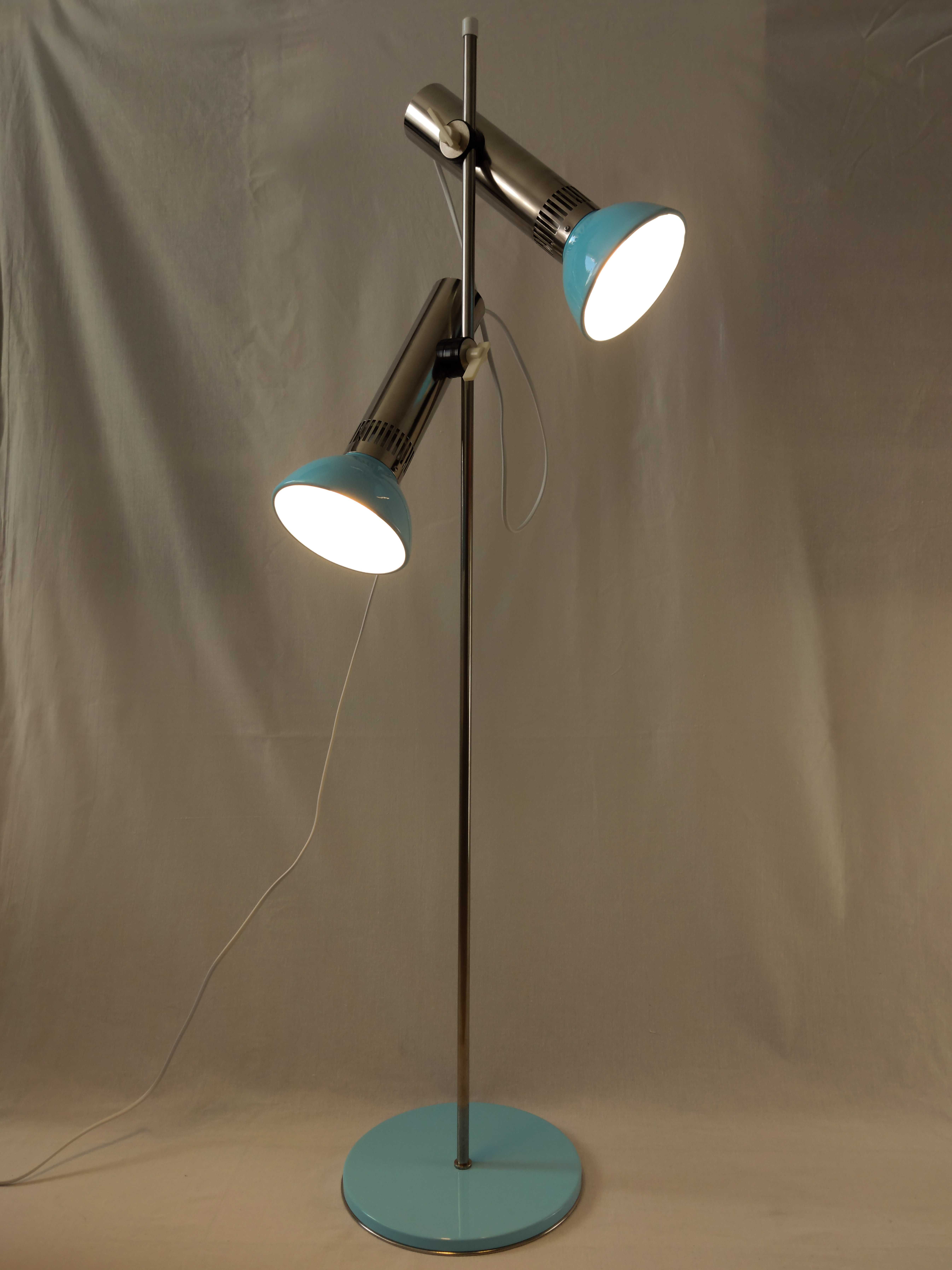 Lampka lampa podłogowa nocna ZAOS PR-6 PRL Po Renowacji Baby blue