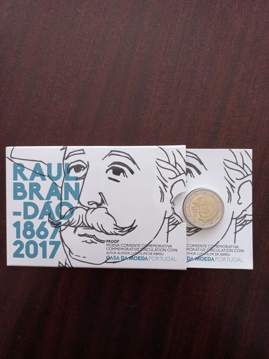 Moeda comemorativa 2€ 2017 Raul Brandão Proof