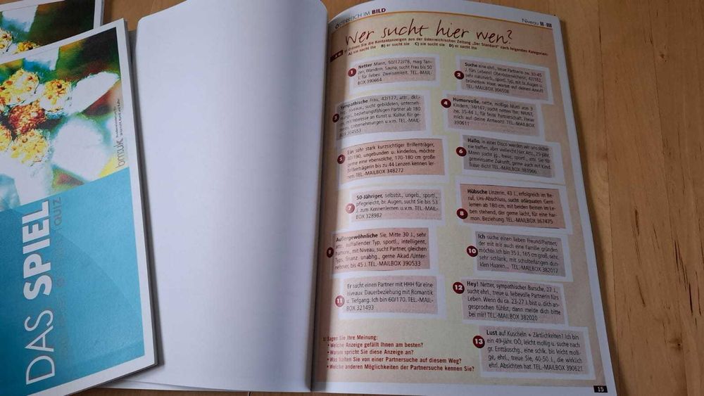 Materiały do nauki języka niemieckiego w trzech częściach