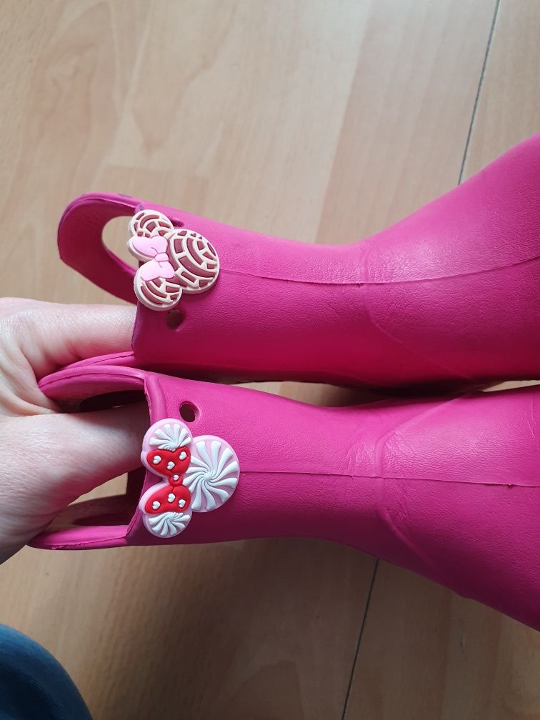 CROCS kalosze z przypinkami rozm.C7 23-24
