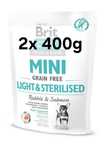 Brit Mini 2x 400g + Gratis, Light Sterilised Pokarm Królik Salmon Pies