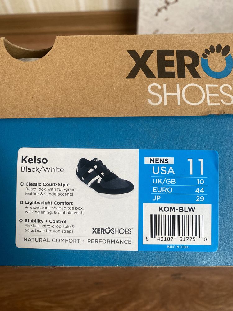 Оригінальні брендові шкіряні кросівки Xero Shoes Kelso, чорні, 44 р.