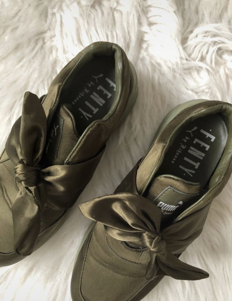 Puma Fenty X Rihanna bow sneaker womens Olive Branch 38