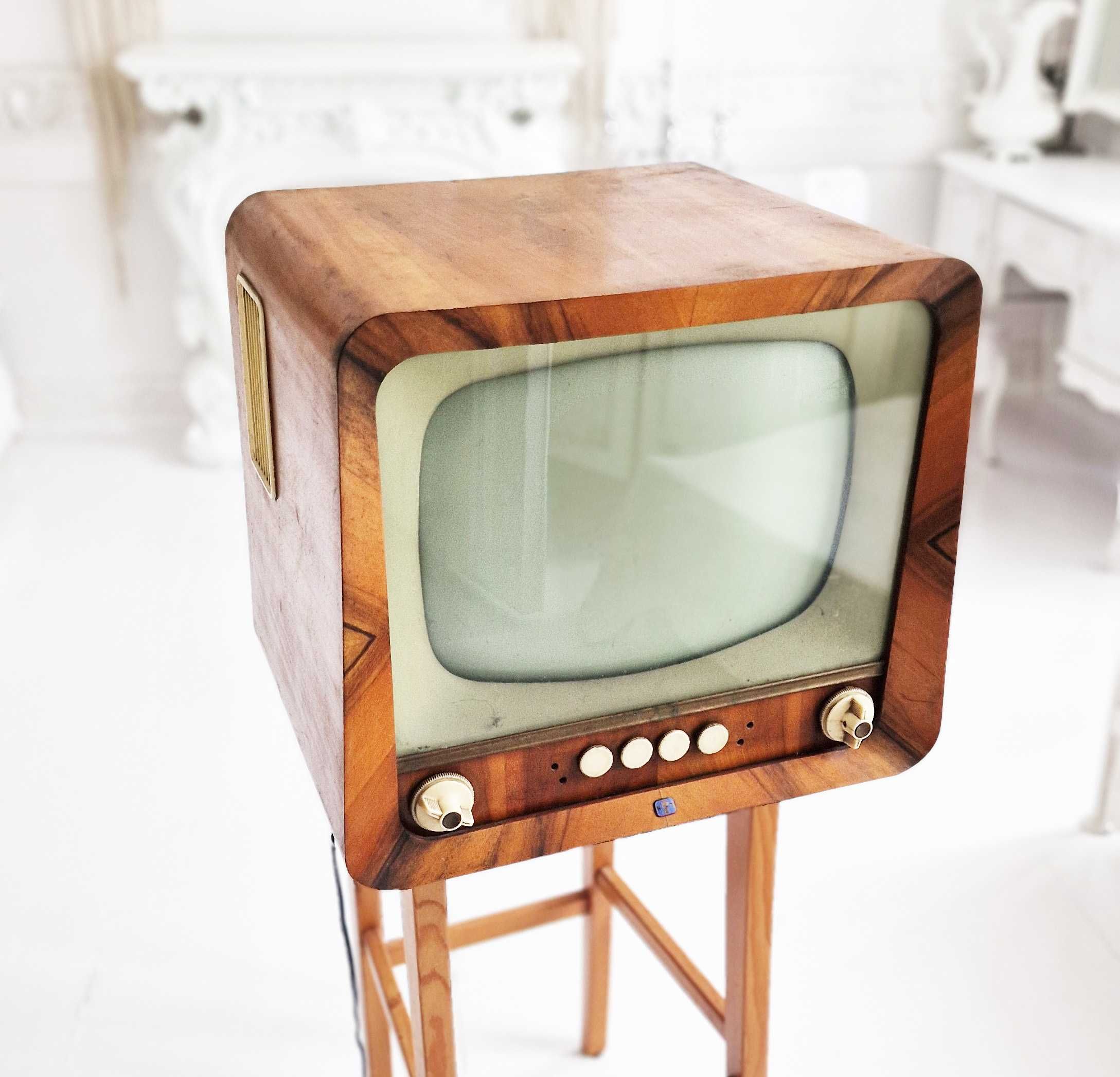 antyk - zabytkowy polski telewizor Belweder II kineskopowy lampowy