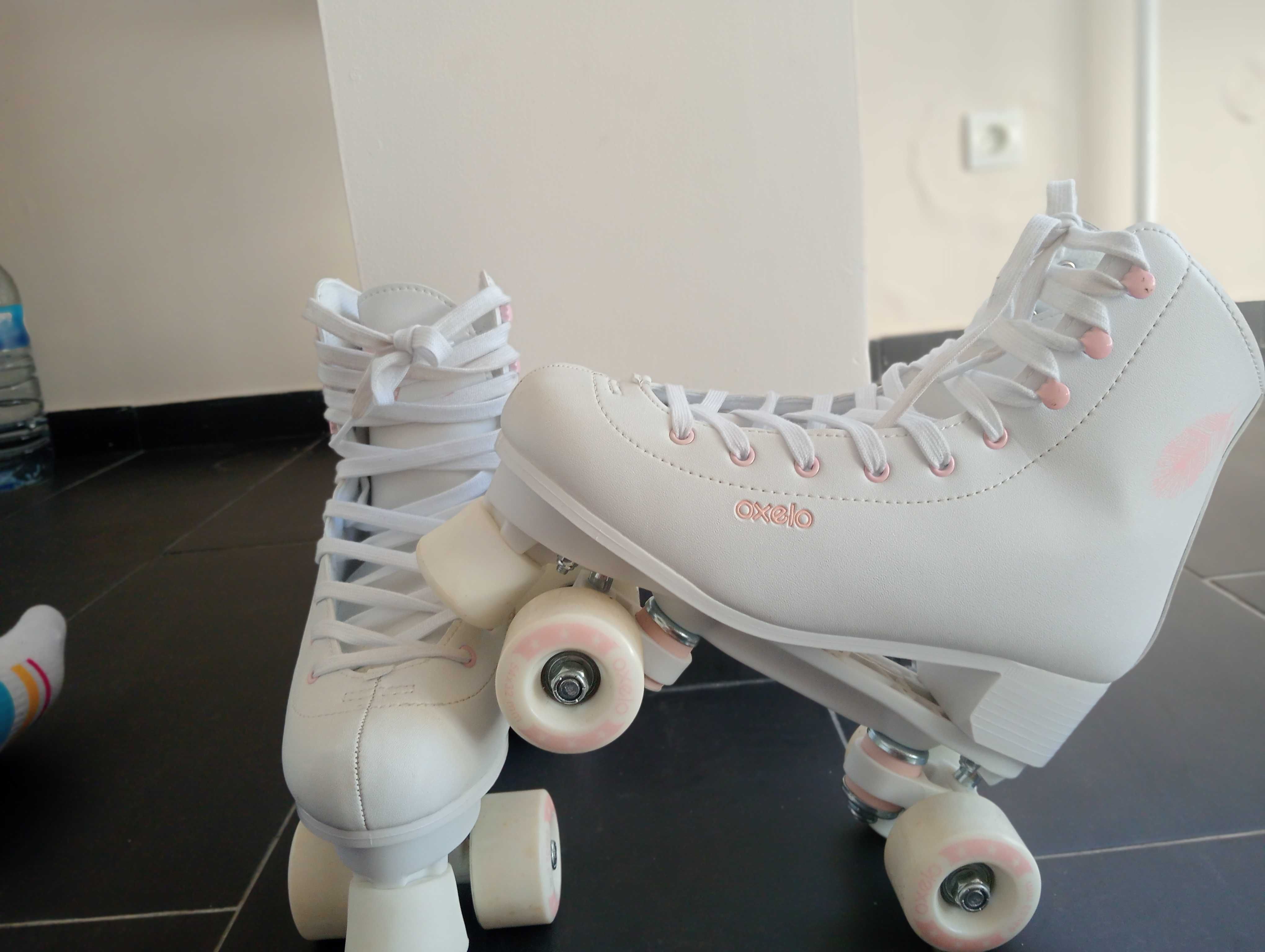 Excelentes patins como novos e kit de proteção