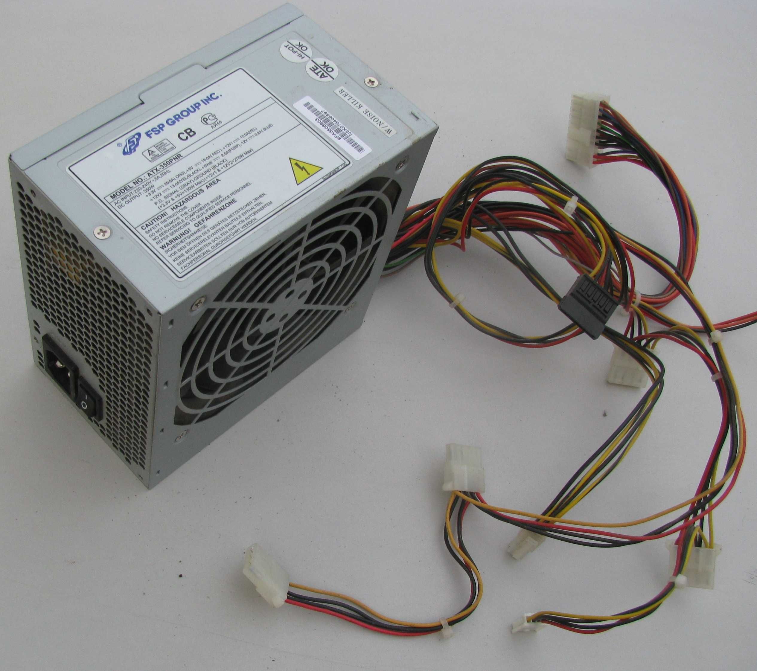 Блок питания для пк fsp аtx-350pnr 350w в рабочем состоянии.
