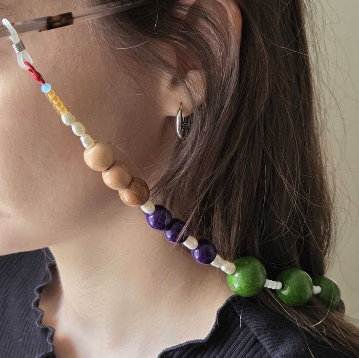 Ланцюжок для окулярів archiveplace дерев'яні буси та бісер