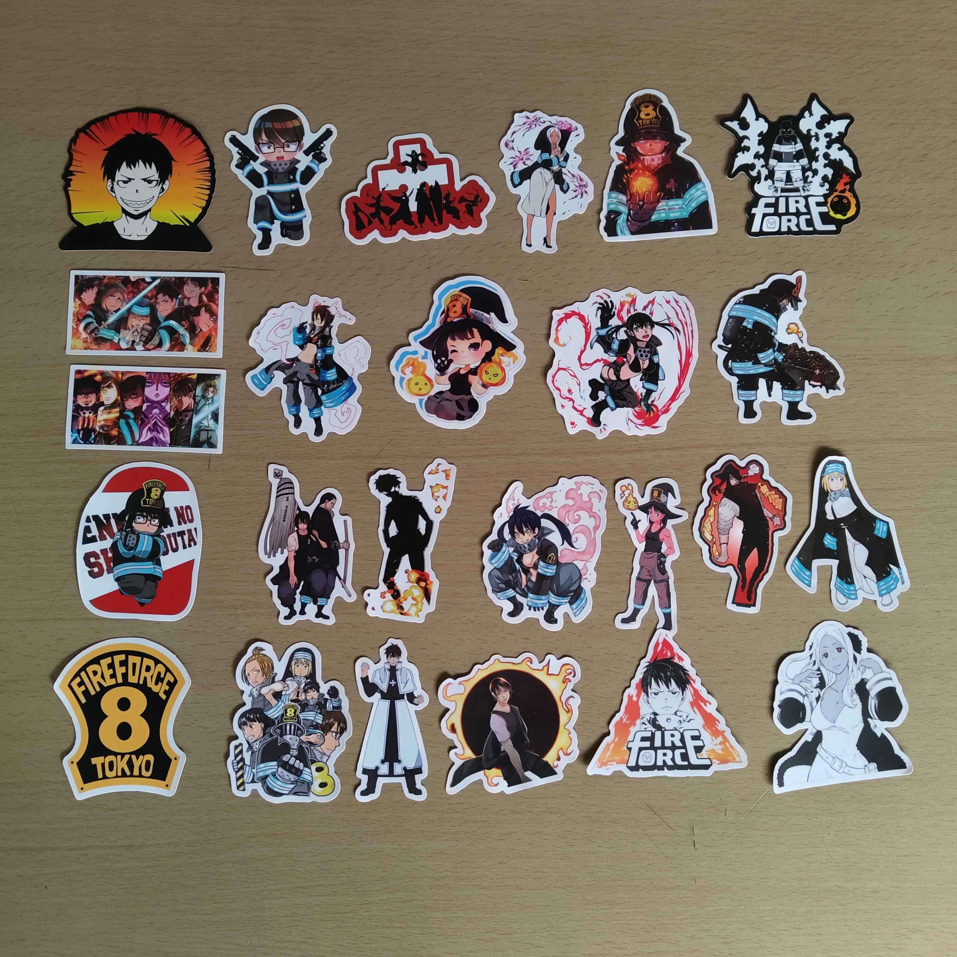 50 Stickers Autocolantes Fire Force
