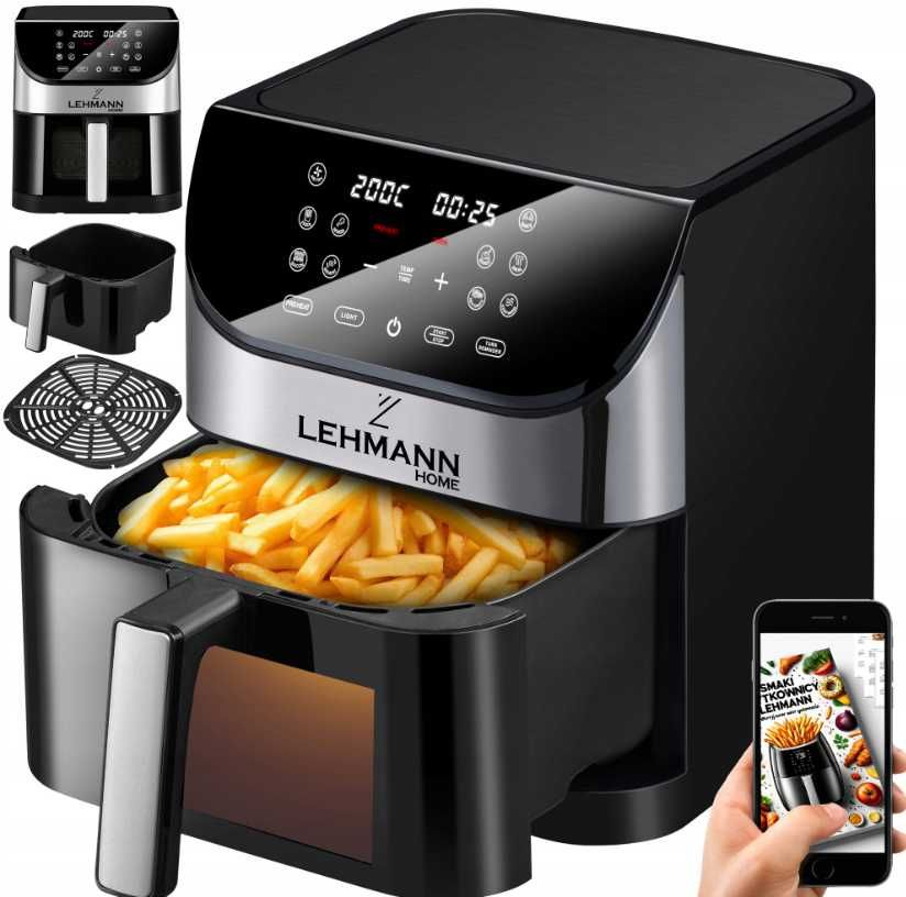 Nowa Frytkownica Beztłuszczowa Air Fryer 12 Programów 6L 1500W (-20%)